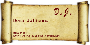 Doma Julianna névjegykártya